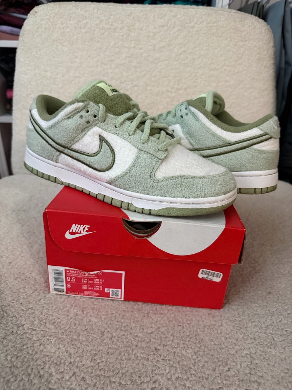 W nike dunk Low-Top Sneakers in Sage Green and White